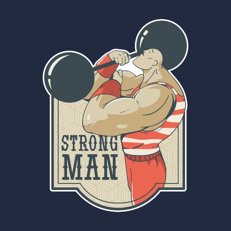 Strongman retro Muskelmann mit Gewicht Nostalgie