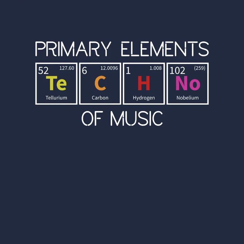 Techno Periodensystem Elemente Rave Techno Music