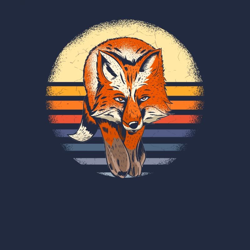 Fuchs Waldtier Geschenk Retro