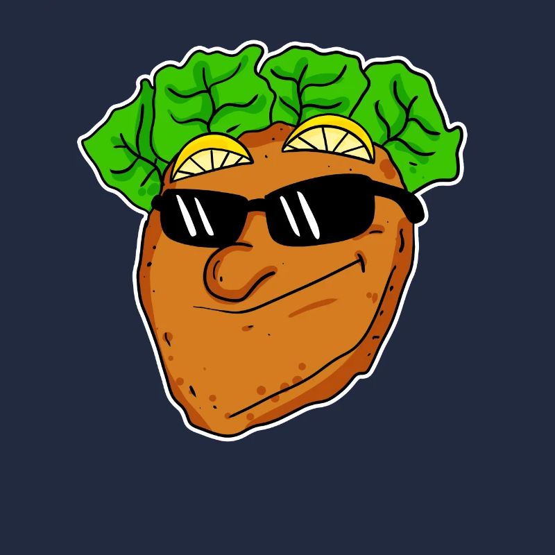 Cool schnitzel with sunglasses