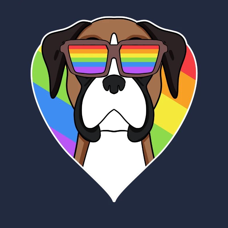 Boxer Hund Regenbogen Herz