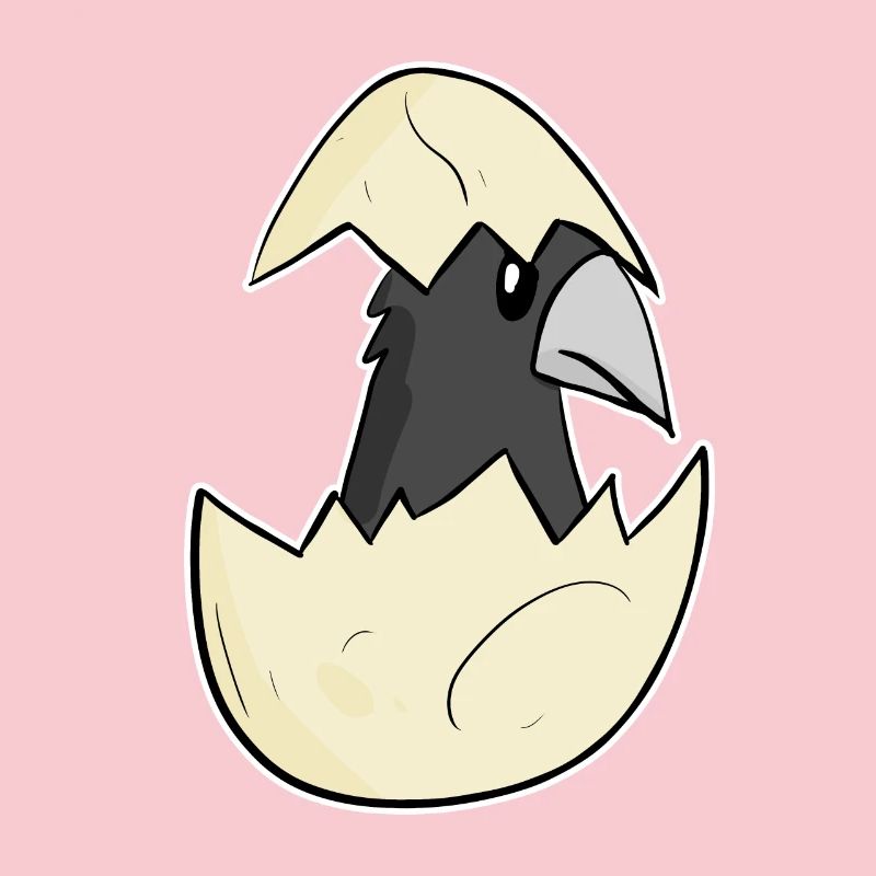 Oeuf de bébé corbeau