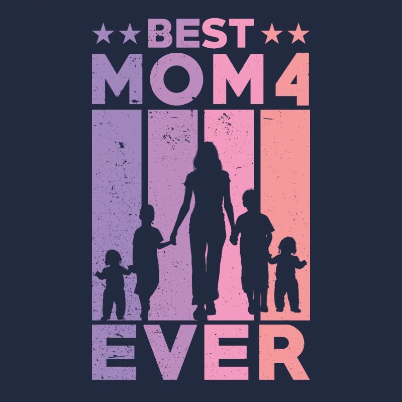 Beste Mutter Aller Zeiten Retro Vier Kinder Beste