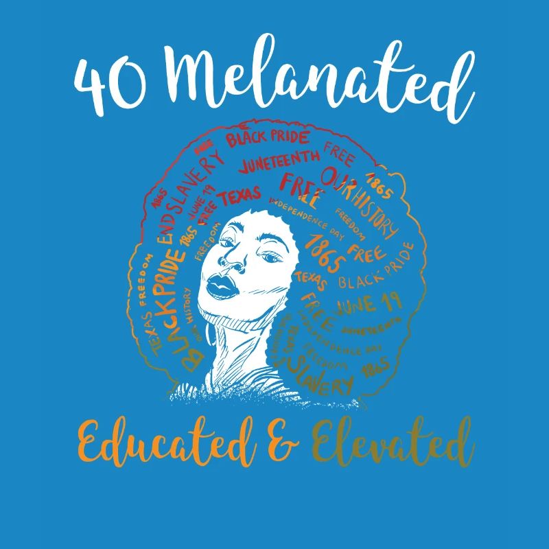 40 Melanated Educated Elevated Juneteenth