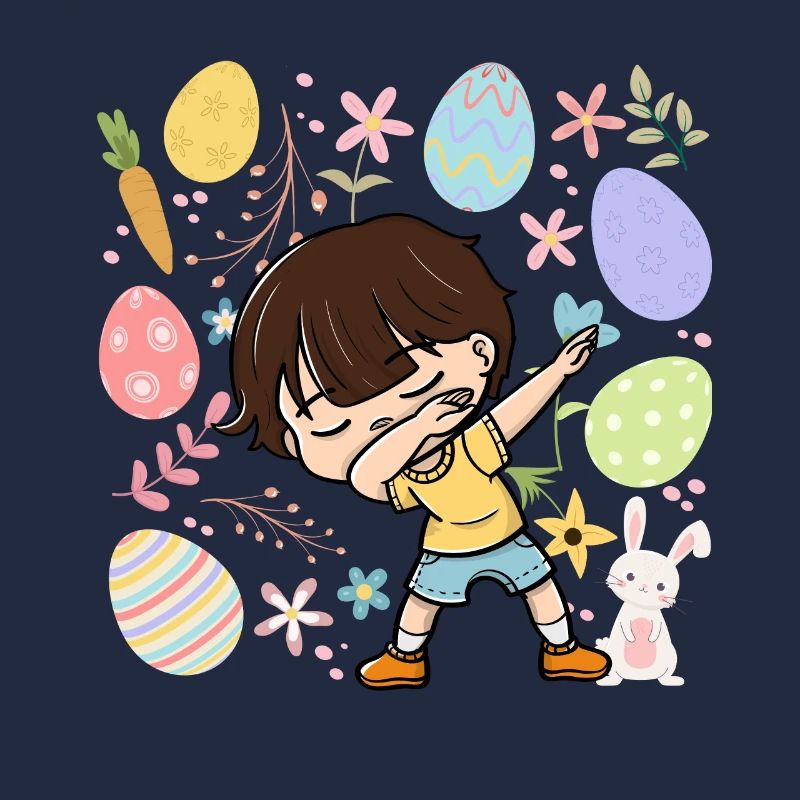 Dabbing Boy Colorful Eggs Easter Costume Holida