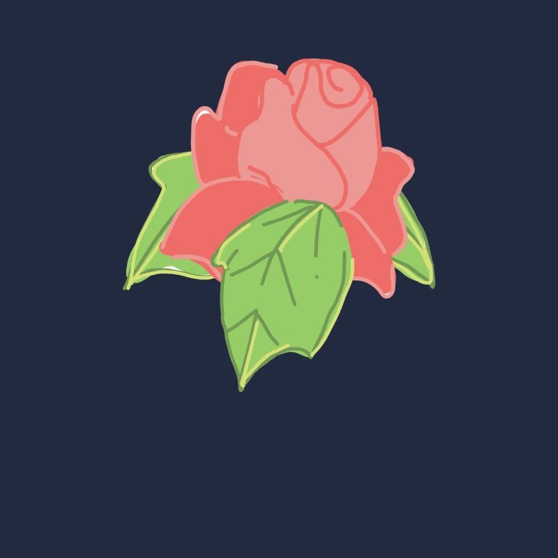 Rose Rouge Rose dessinée à la main