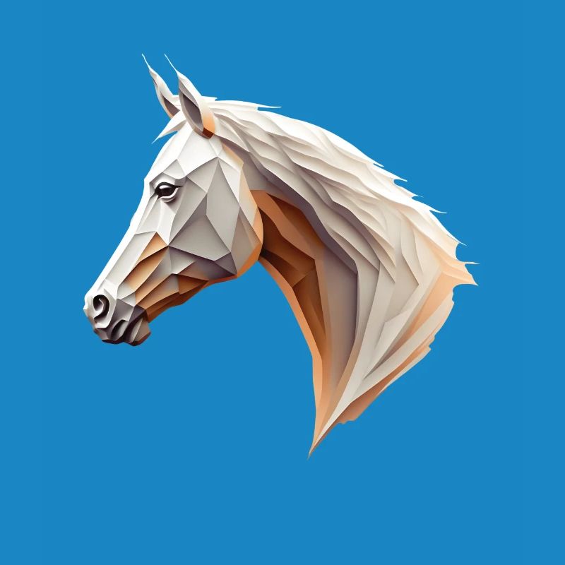 Polygone Pferdekopf Pferd tête de cheval bas poly