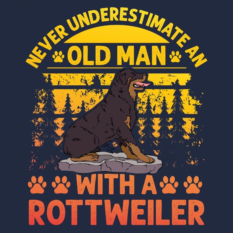 Never underestimate an old man with a Rottweiler