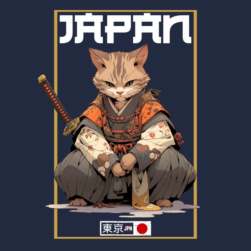 Asia Cat Japanese Samurai Samurai