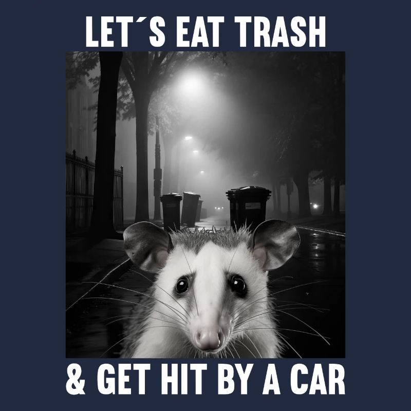 Lets eat Trash and get hit by a Car Opossum Possum