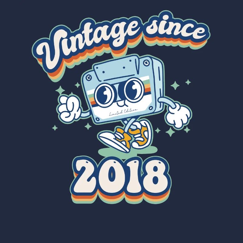 Vintage Since 2018 Classique 7ème Anniversaire Rétro