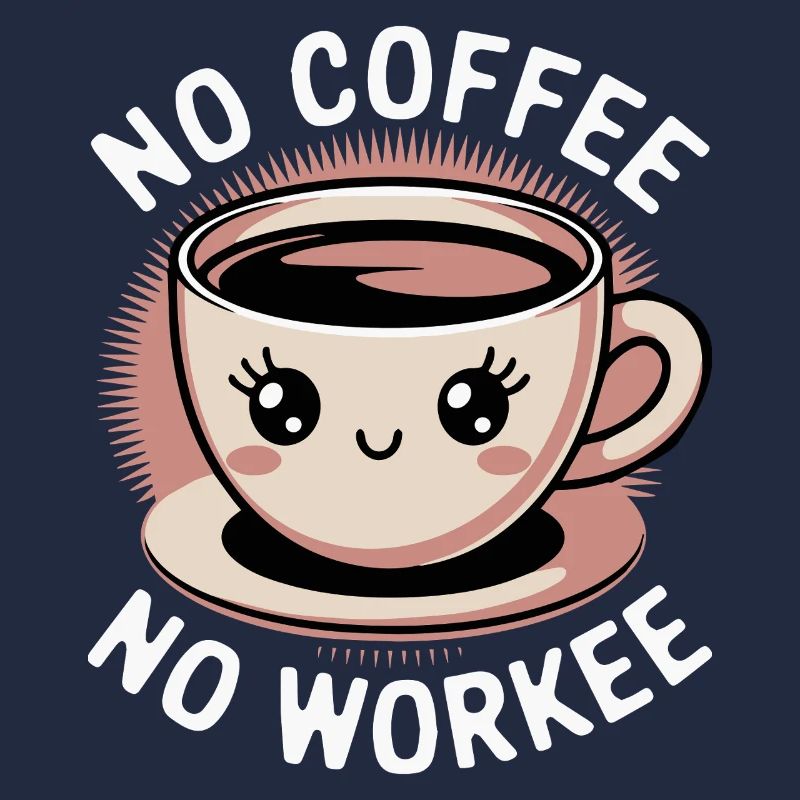 Pas de café Pas de travail Mignon Tasse de café Drôle