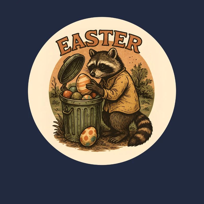 Oster Waschbär mit Eiern