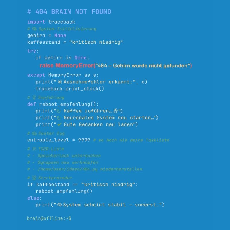 404 Brain Not Found Python Code
