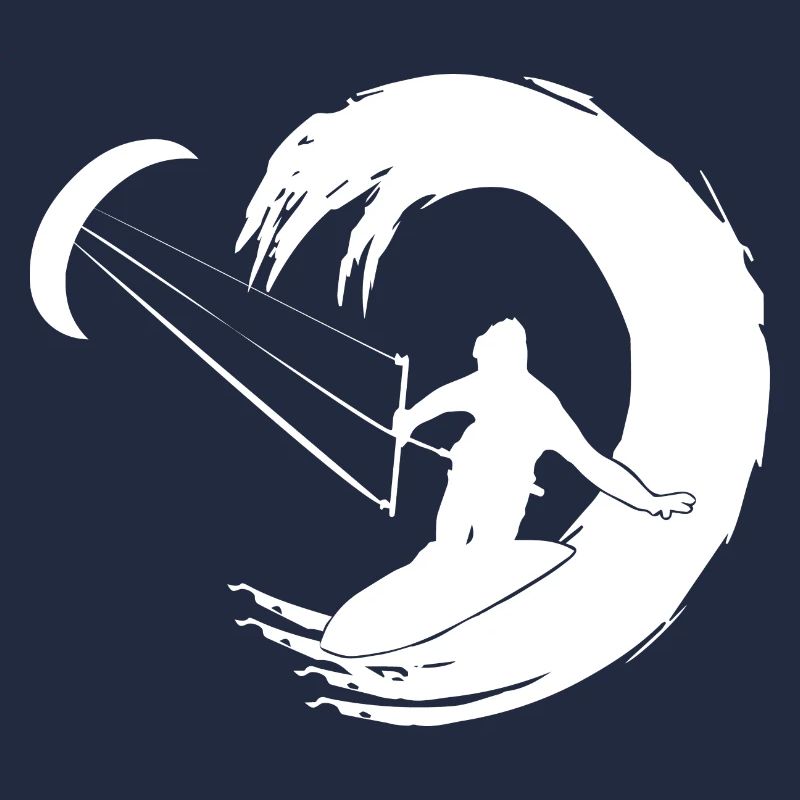 Kitesurfer Silhouette Aventure De Vagues Géantes