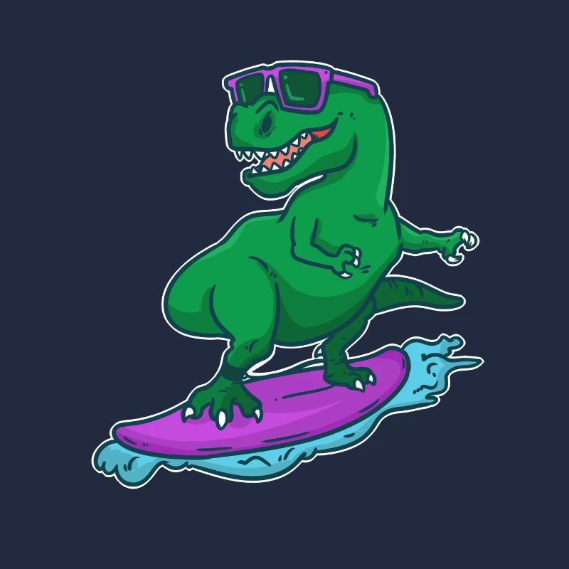 Surfer Dino T-Rex auf Surfbrett Surfer Geschenk