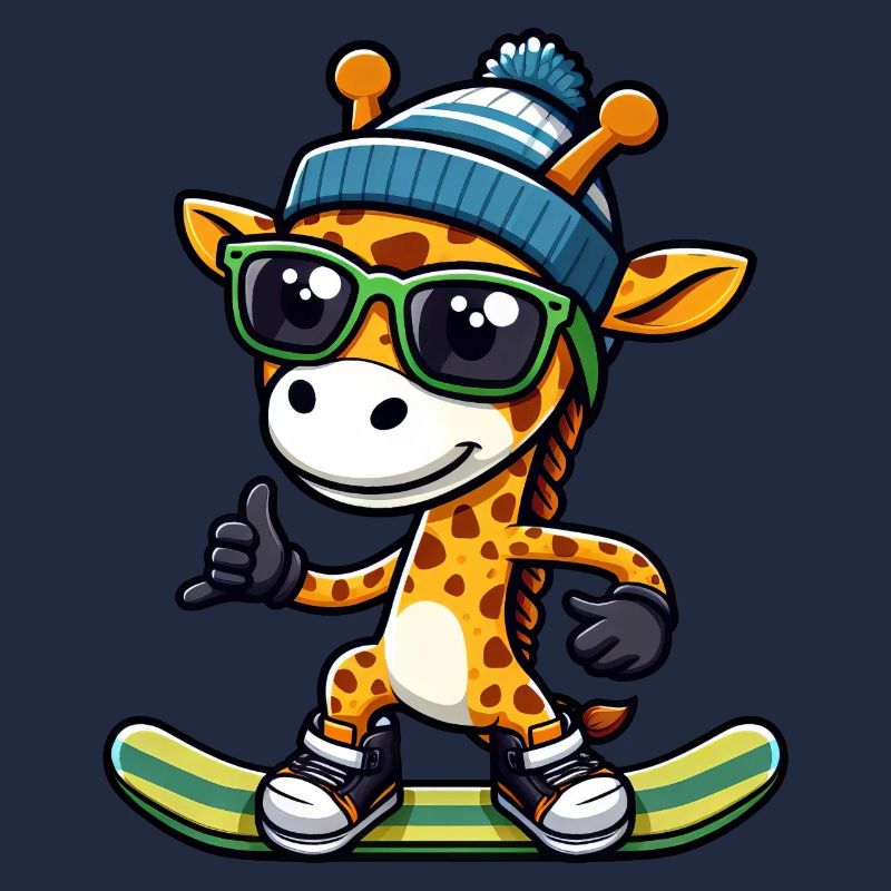 Snowboard Giraffe, Wintersport Tier