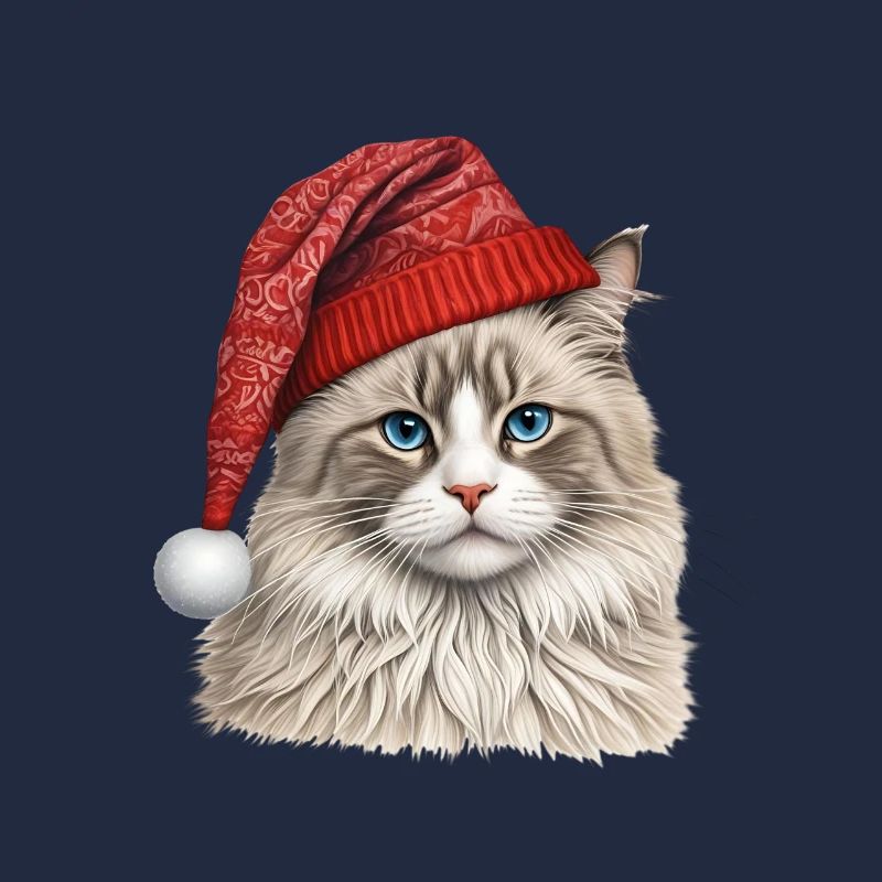 Chat ragdoll de Noël