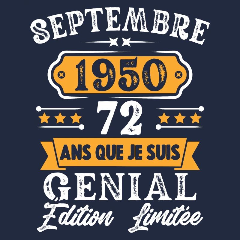 Cadeau D'anniversaire 72 Ans Septembre 1950 Rétro