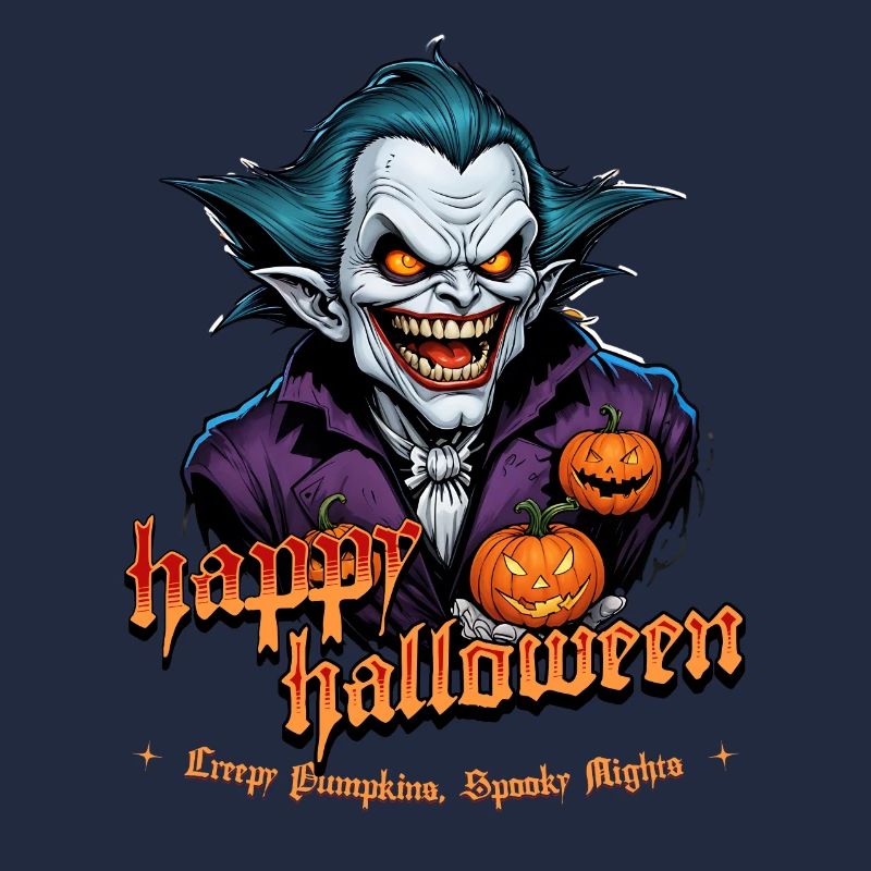 Halloween Vampire with Pumpkins