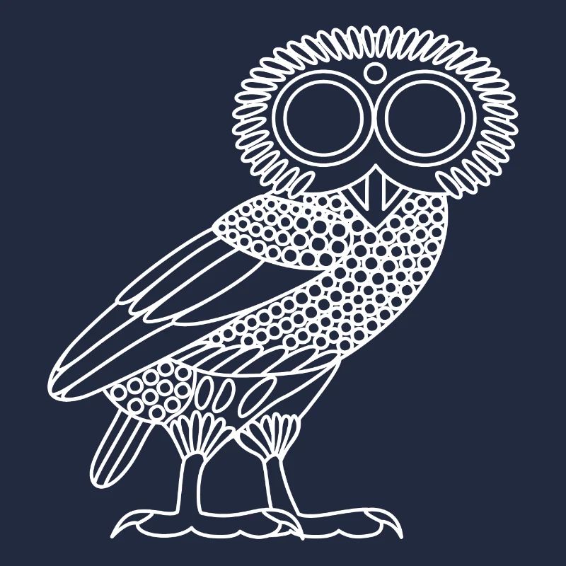 Eule der Athene [White Outline (nur Eule)]