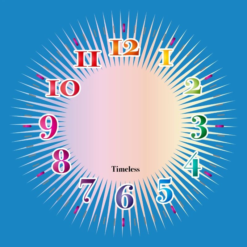 Dial with colorful numerals without clock hands