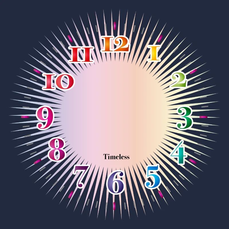Dial with colorful numerals without clock hands