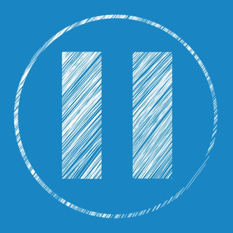 Hand-drawn pause icon in scribble look