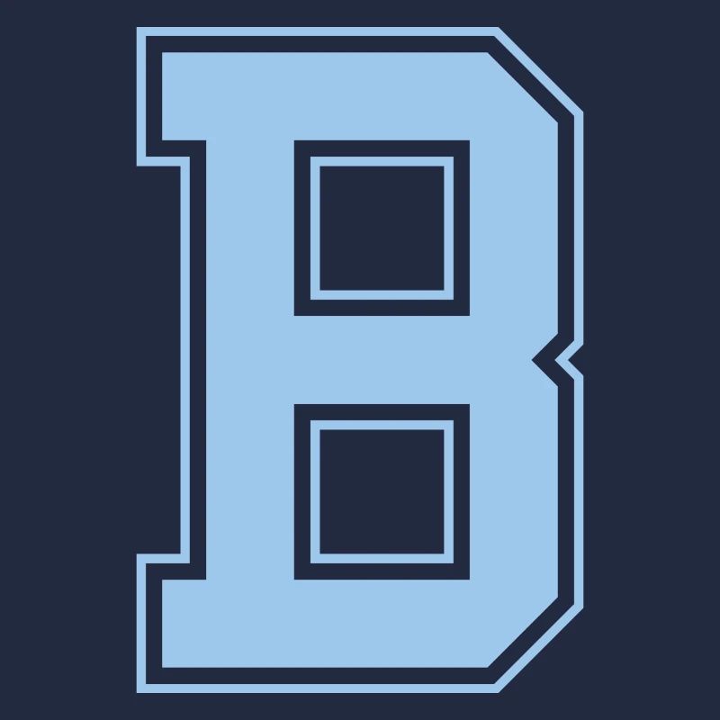 Monogramm Hellblau Varsity College Initiale B