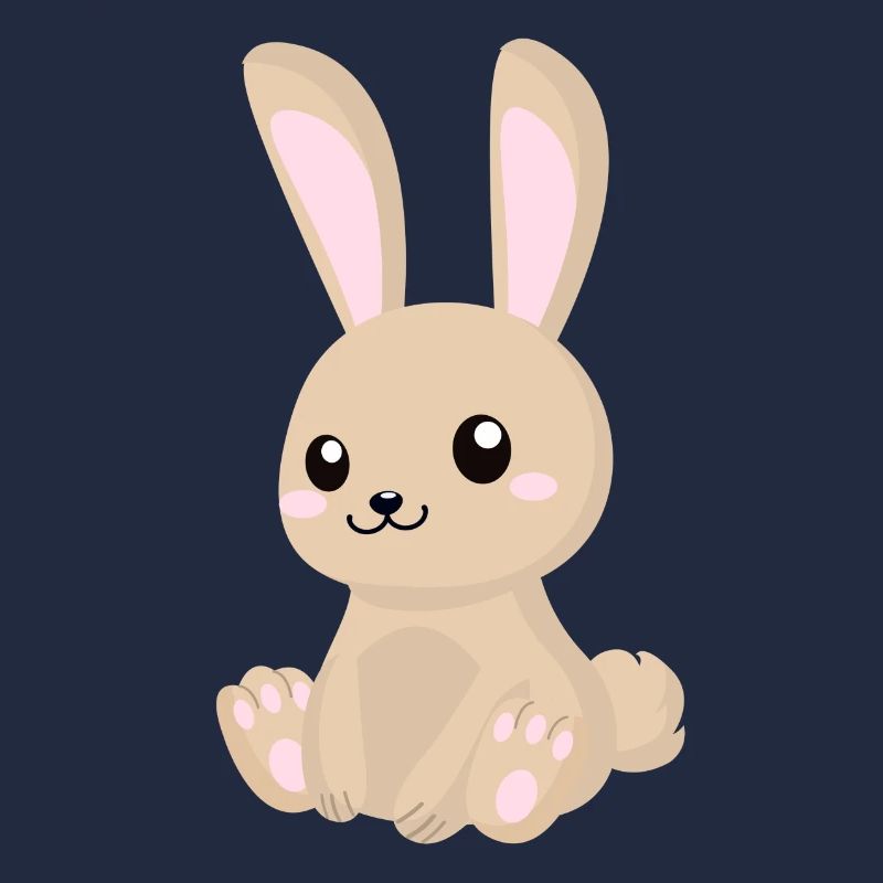 Lapin de dessin animé mignon assis