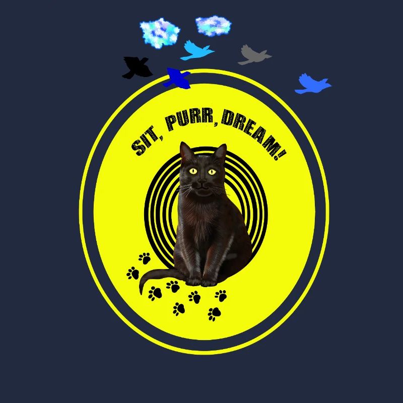 Verträumte schwarze Katze mit Cyber-Zitronen-Attitüde