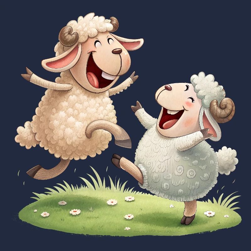 Duo de moutons joyeux
