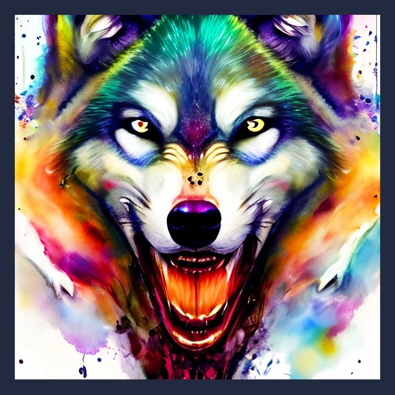 Wolfskopf Bunt Aquarell