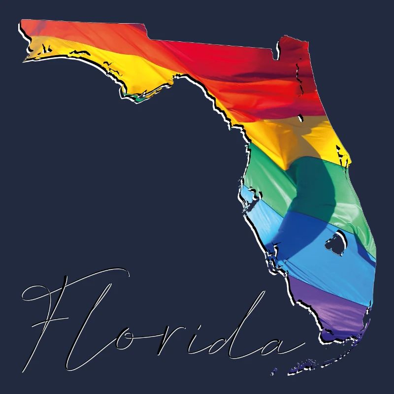 Drapeau LGBTQ sur la carte de l’État de Floride FL