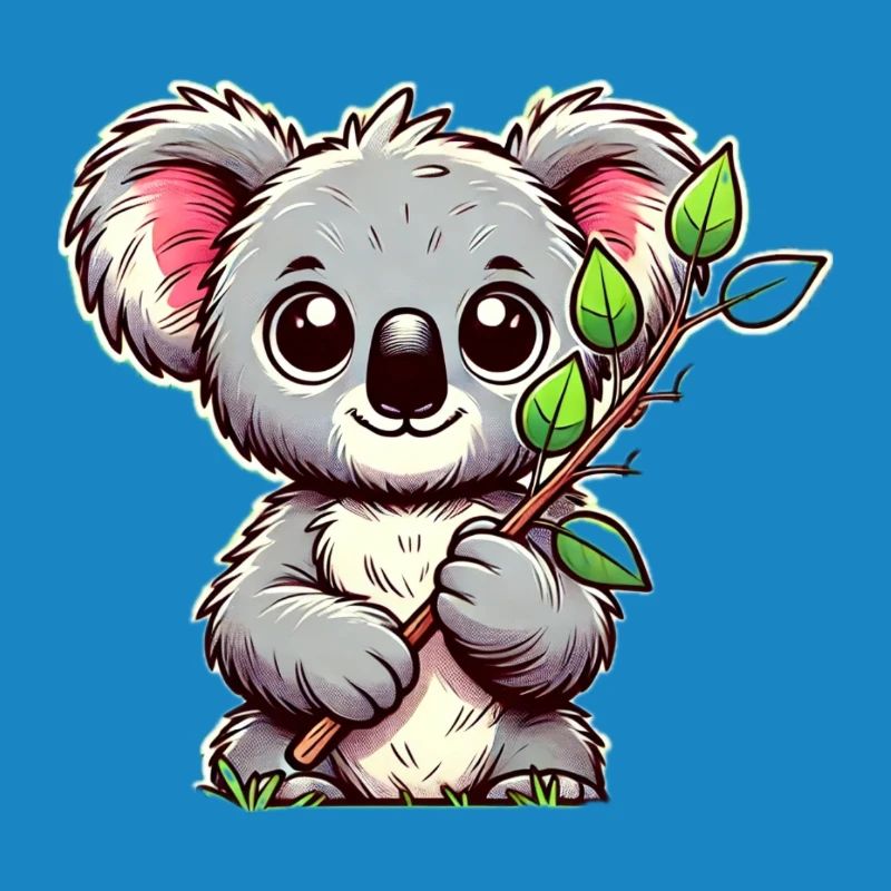 Koala with eucalyptus