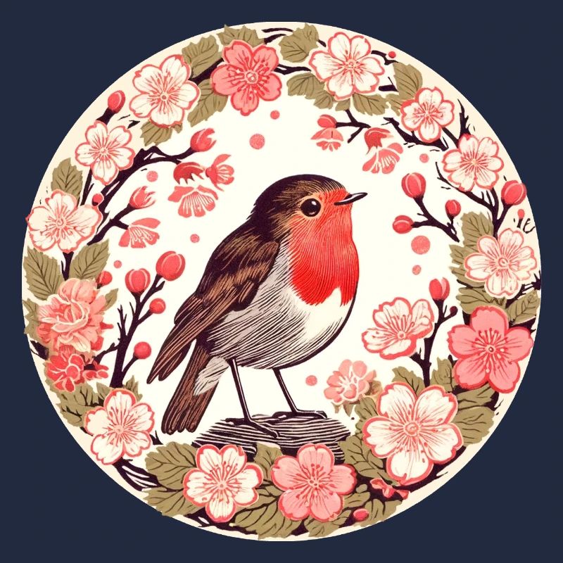 Merle en fleurs de cerisier