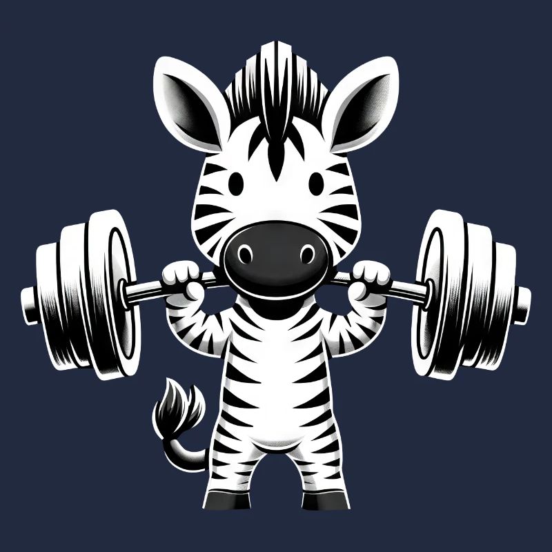 Zebra Workout Silhouette with Dumbbell