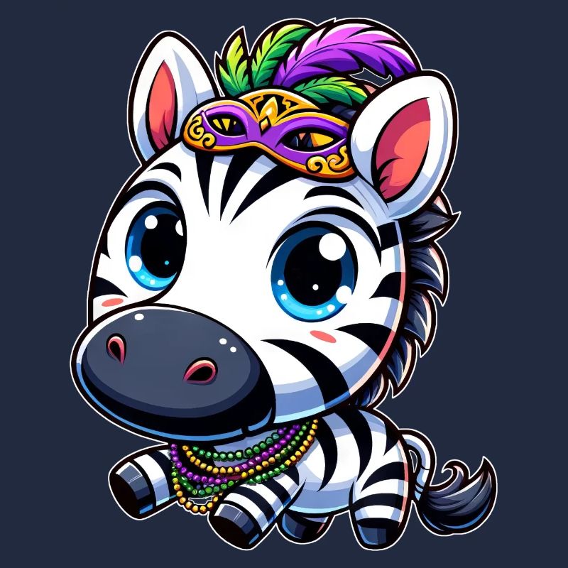 Carnival Zebra: Mardi Gras with Mask