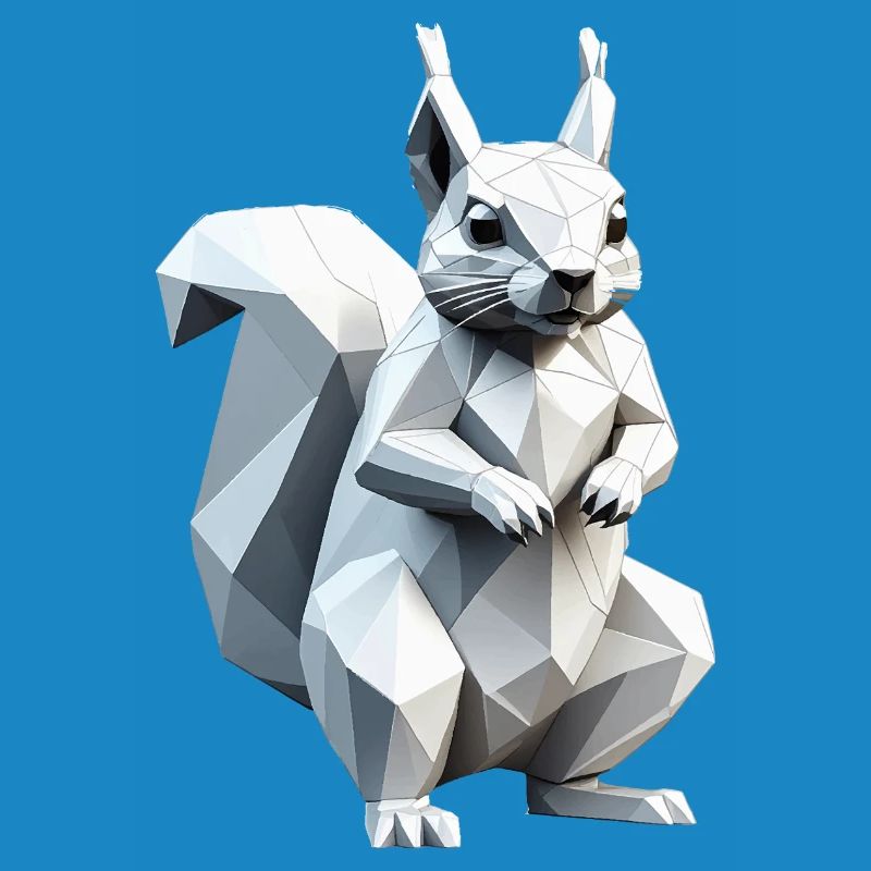 Écureuil - Mignon design de polygone bas