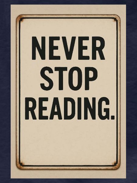 Never stop reading