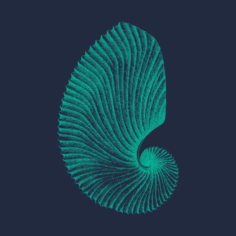 Teal Abstract Snail Pattern