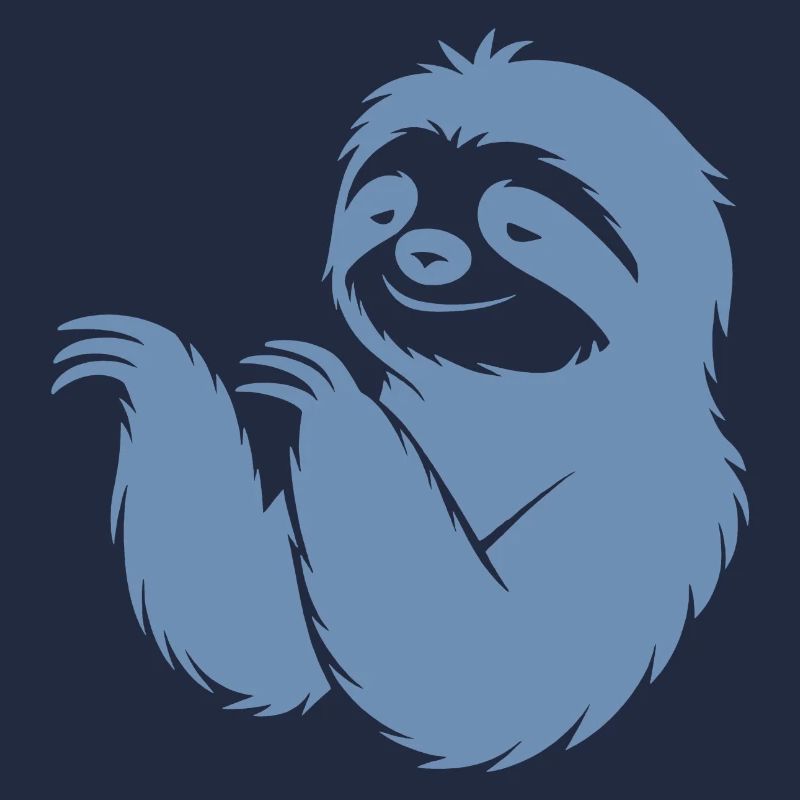 Cool Sloth Silhouette Portrait Face Head
