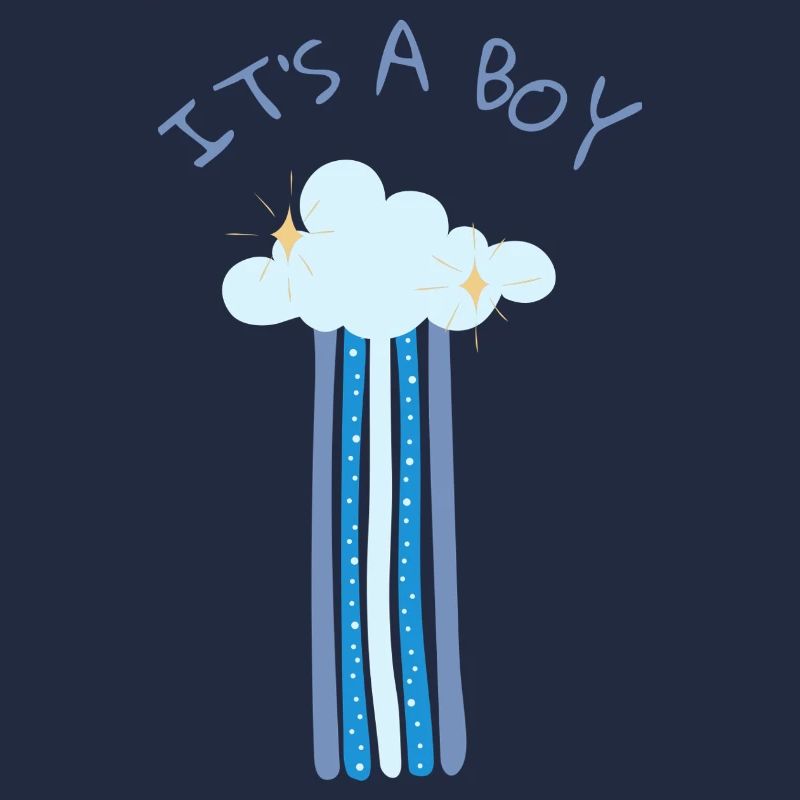 It's a Boy - Blue Rainbow with Cloud