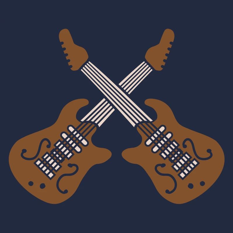 Crossed 2 E guitars
