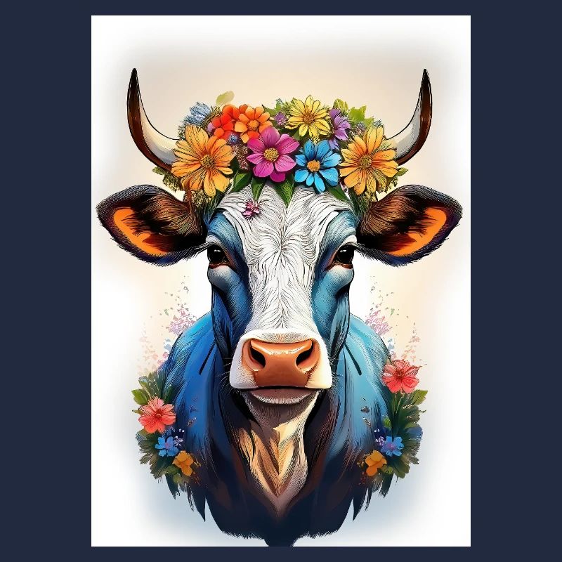 Vache avec couronne de fleurs