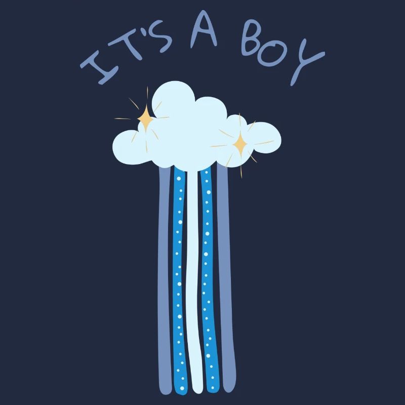 C’est un garçon - Arc-en-ciel bleu avec nuage
