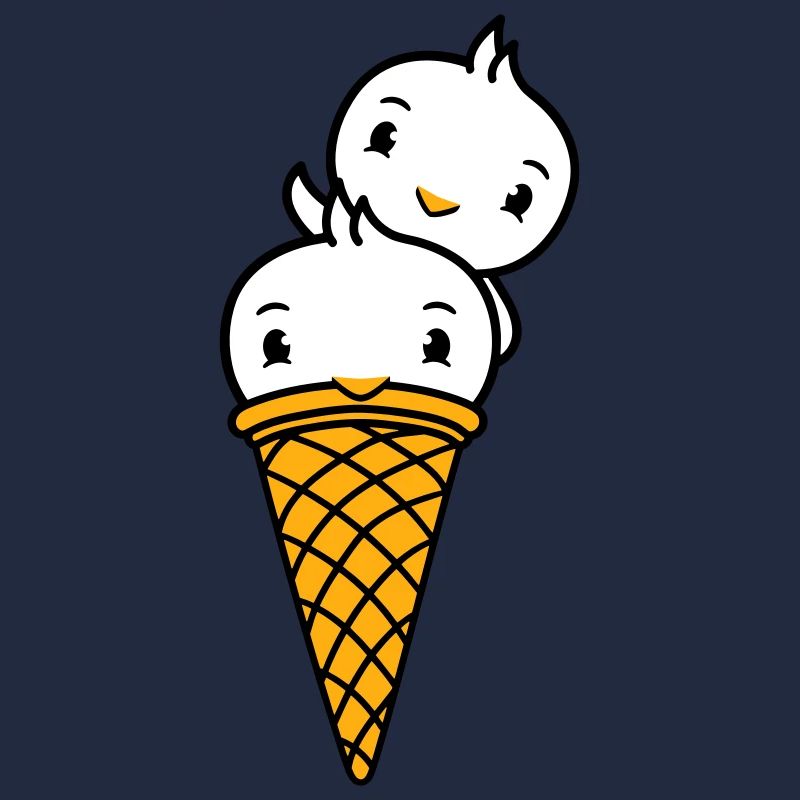 Vögel Eis Waffel Waffeleis Kugeln Eiscreme Eistüte