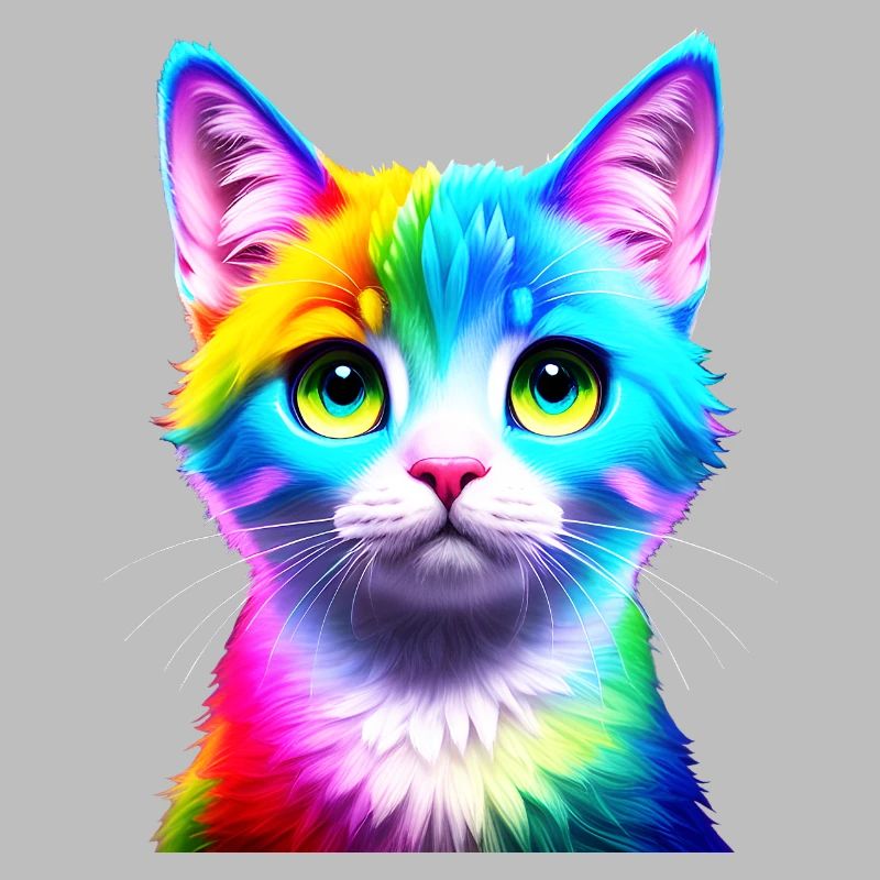 Regenbogenkatze Neonkunst