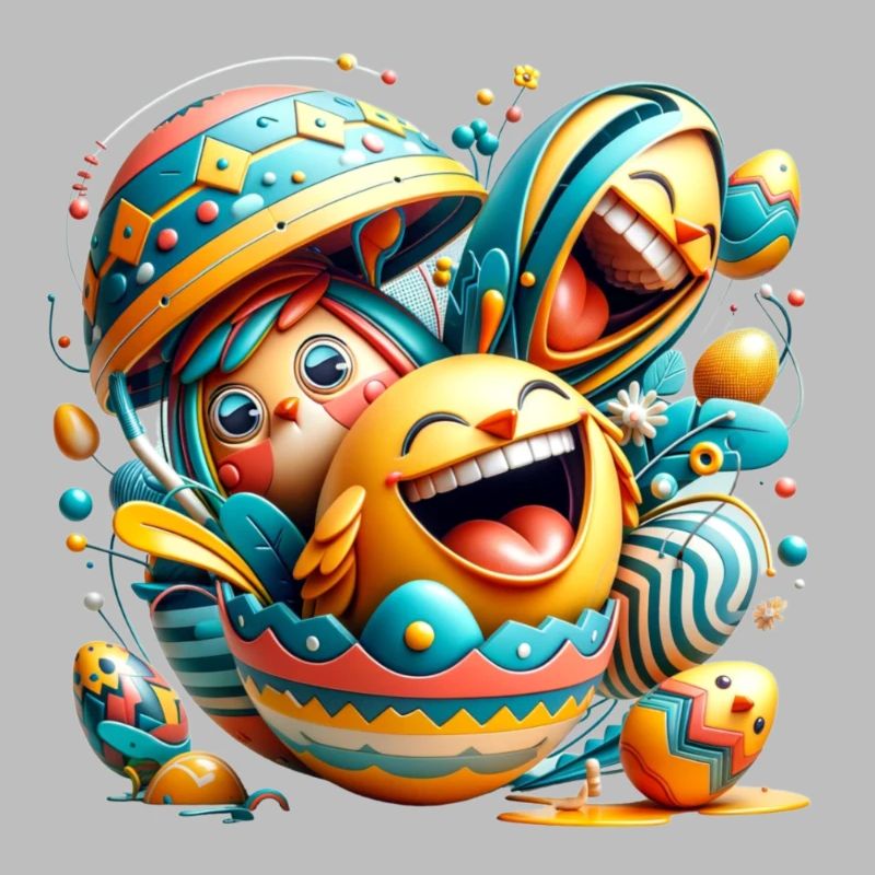 Conception graphique de Pâques dans le style Mixed Dimensions