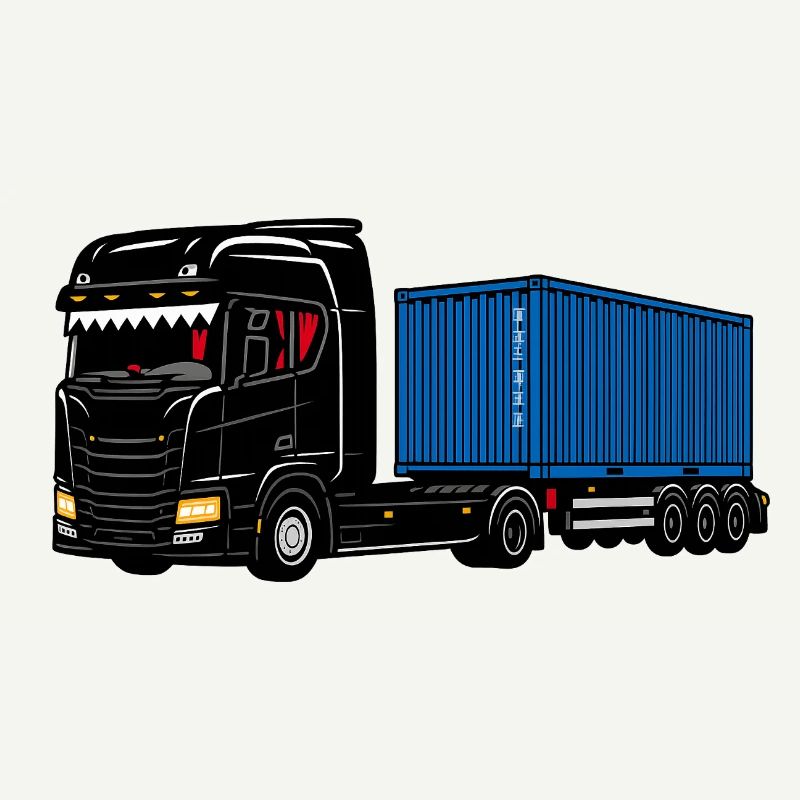 Container-Trucker auf Achse mit der Büchse.